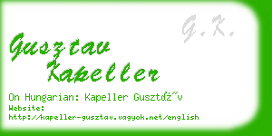 gusztav kapeller business card